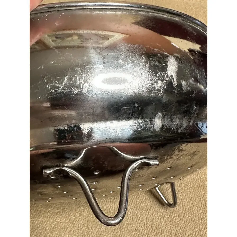 Vintage Stainless Steel Colander with Melamine Handles